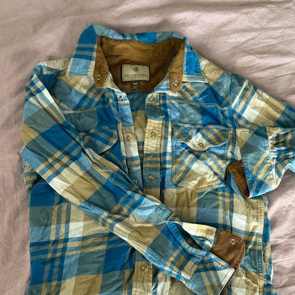 Legendary Whitetails Blue and Tan Plaid Shirt